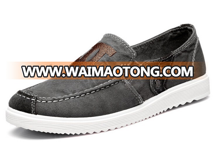 WYD002 men british style simple style fashion canvas upper slip-on casual shoes